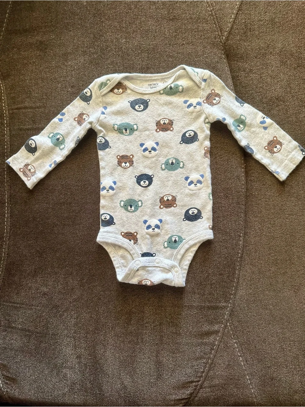Carter's Blue Striped Hoodie, Bear Print Bodysuit & Navy Pants Set